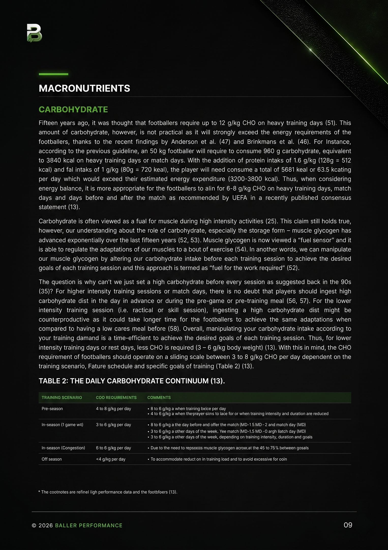 Preview page from the male nutrition guide