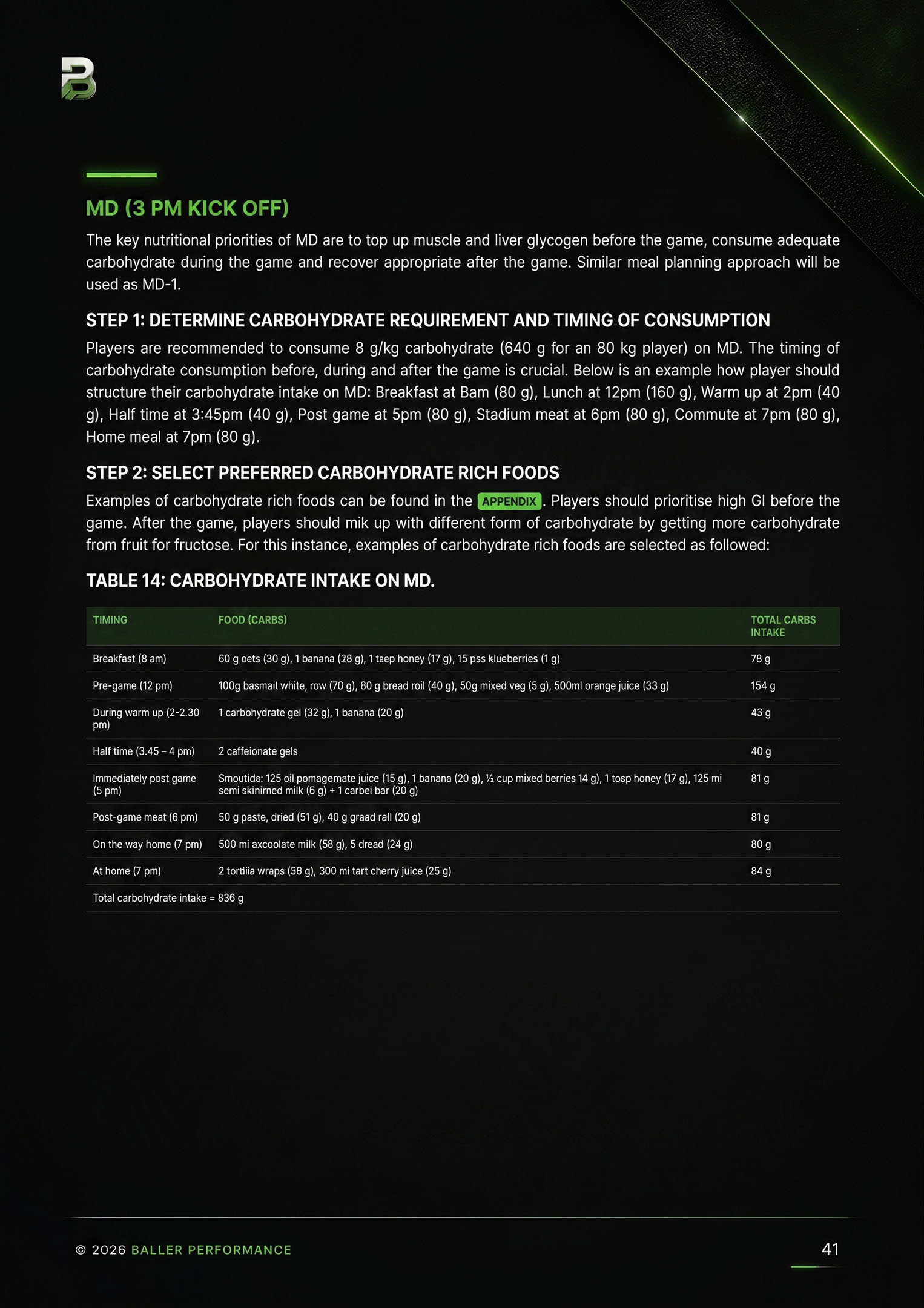 Preview page from the male nutrition guide